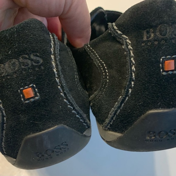 Hugo Boss leather/suede sneakers Black Velcro straps - Picture 7 of 11